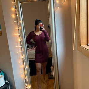 ❌SOLD❌ Maroon Long Sleeve Bodycon Dress
